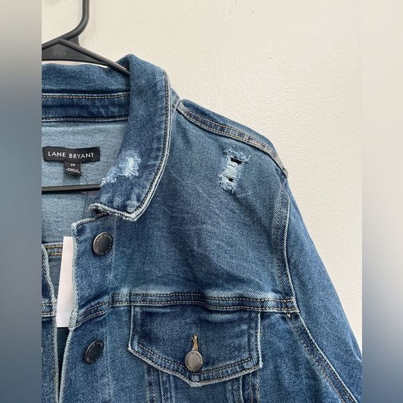 Lane Bryant distressed Fall denim jacket NWT size 20 - Picture 5 of 9